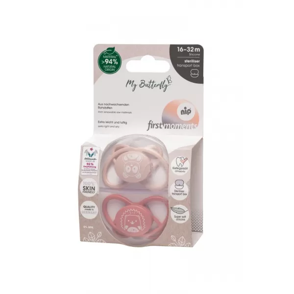 NIP FIRST moments šidítko Motýlek, silikon, v.3 / 16-32m, 2ks