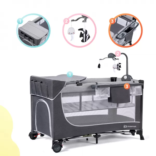 KINDERKRAFT Postýlka cestovní Leody doplňky Leody