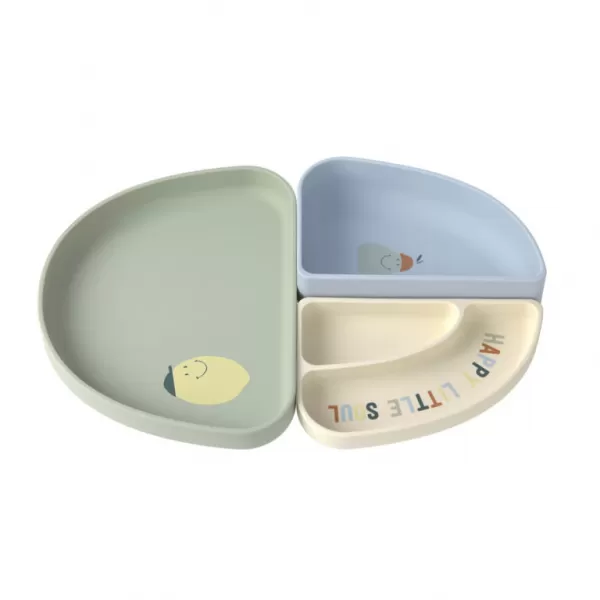 Lässig Dish Set Silicone Section Happy Fruits