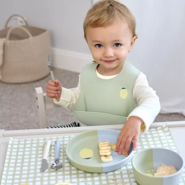 Lässig Dish Set Silicone Section Happy Fruits