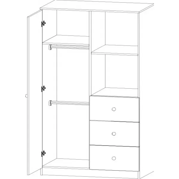 Faktum Kombinovaná skříň Mia White Vzor: bez vzoru