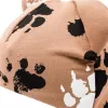 New Baby Kojenecká bavlněná čepička s oušky tlapka hořčicová