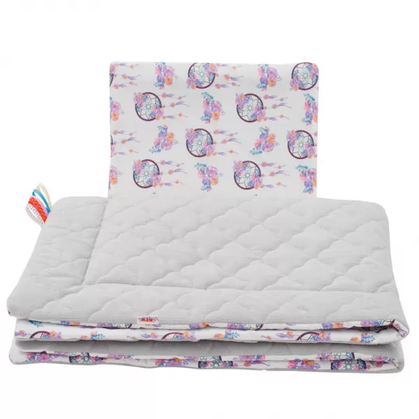 New Baby Oboustranný Set z Velvet do kočárku lapač snů šedý