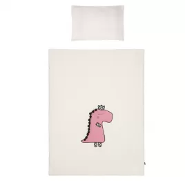 Belisima 3-dílné ložní povlečení Dino 3D 100/135 smetanovo-růžové