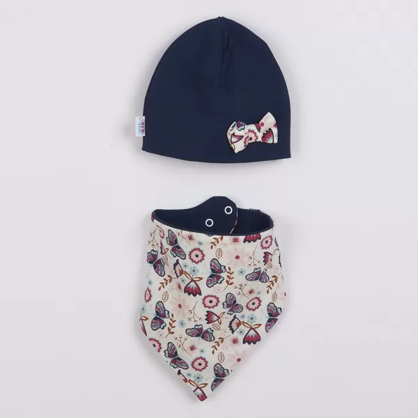 New Baby Kojenecká čepička s šátkem na krk Missy