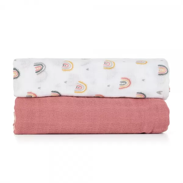 PETITE&MARS Sada plenek bambusová mušelínová 2ks, 120 x 120 cm