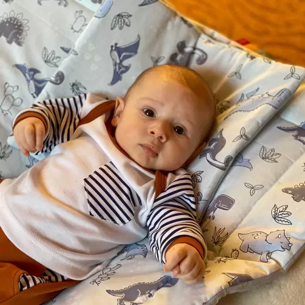 New Baby Oboustranný Set z Velvet do kočárku lapač snů šedý