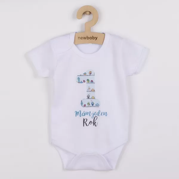 New Baby Body s potiskem Mám jeden Rok - dárkové balení
