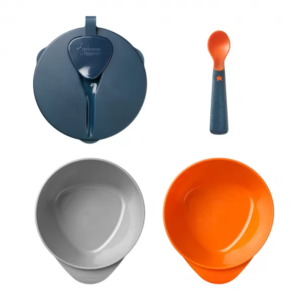 Tommee Tippee Misky pro snadné nabírání Explora s víčkem a lžičkou, 2 ks