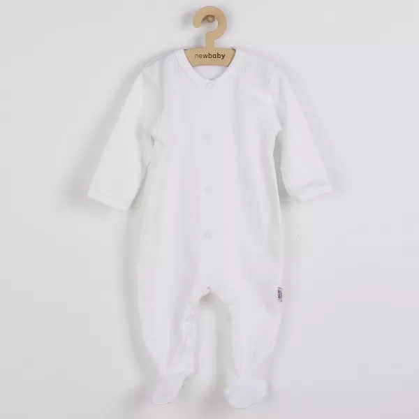 New Baby Kojenecký bavlněný overal Practical bílý kluk