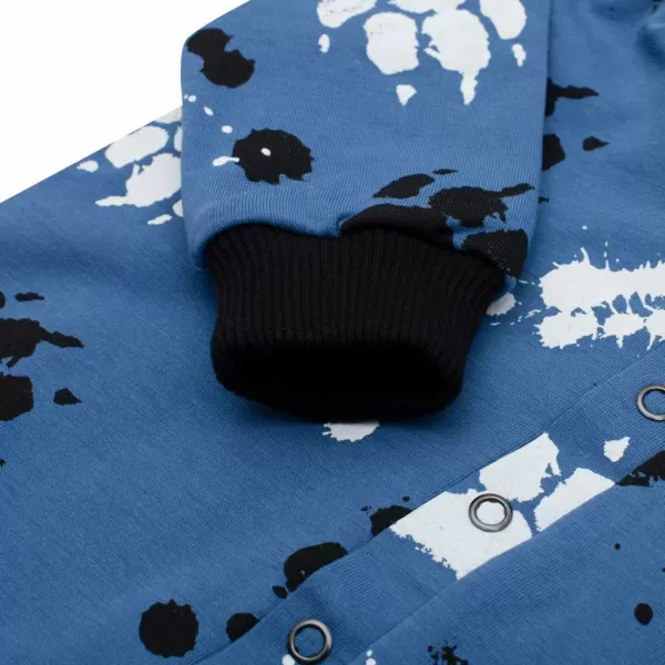 New Baby Kojenecký bavlněný overal s kapucí a oušky tlapka modrý