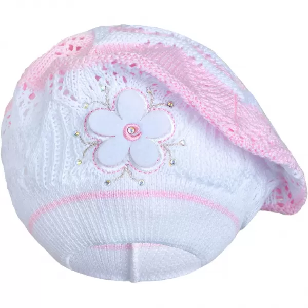 New Baby Pletená čepička-baret světle