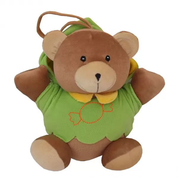 Baby Mix Dětská plyšová hračka s hracím strojkem medvídek zelený