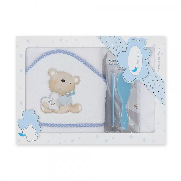 INTERBABY Osuška froté medvídek love + hřeben