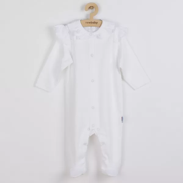 New Baby Kojenecký bavlněný overal Stripes bílý