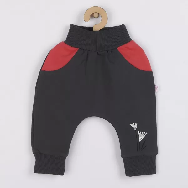 Koala Kojenecké bavlněné tepláčky a tričko Birdy tmavě růžové