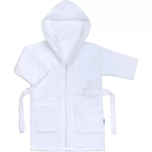 New Baby Dětský župan Sovičky bílý