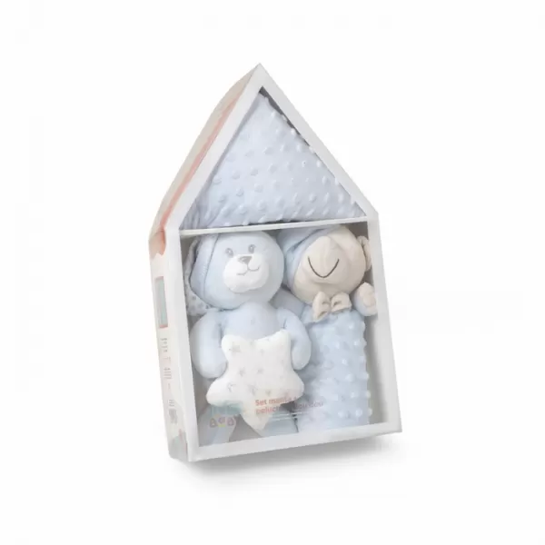 INTERBABY Deka měkká kuličky + přítulka + medvídek