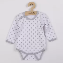 New Baby Kojenecké body Classic II šedé s hvězdičkami