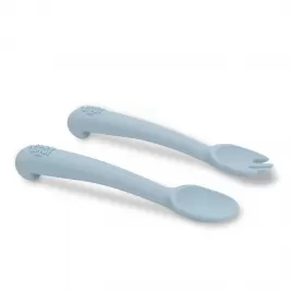 INTERBABY SET silikonová LŽIČKA + VIDLIČKA