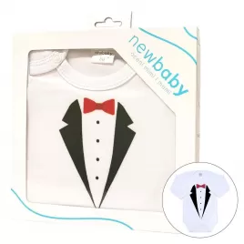 New Baby Body s potiskem smoking - dárkové balení