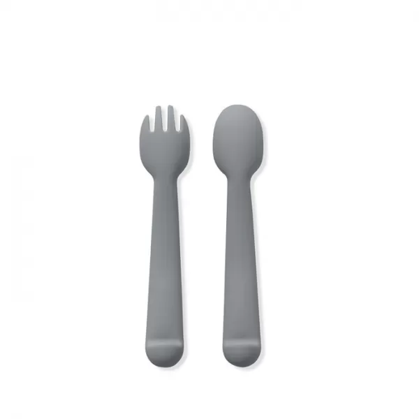 INTERBABY SET silikonová LŽIČKA + VIDLIČKA