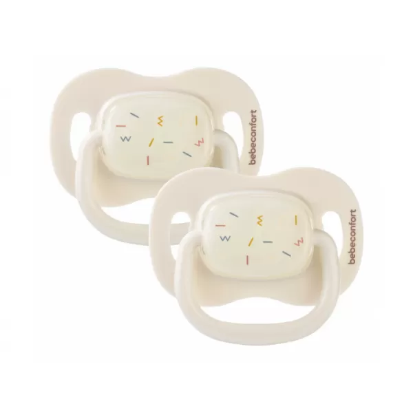 Bebeconfort Šidítko silikonové symetrické svíticí 2ks 0m+