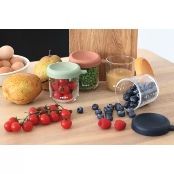Beaba Kelímky na jídlo skleněné 4x 250 ml Sunrise
