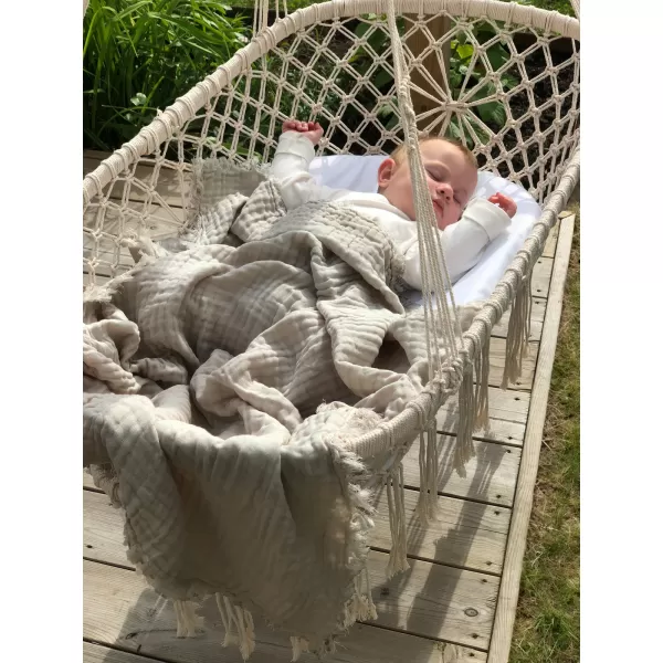 VINTER & BLOOM Deka Feather Muslin Organic Pebble Greige