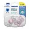 CHICCO Dudlík Physio Micro silikonový 0-2m holka 2 ks