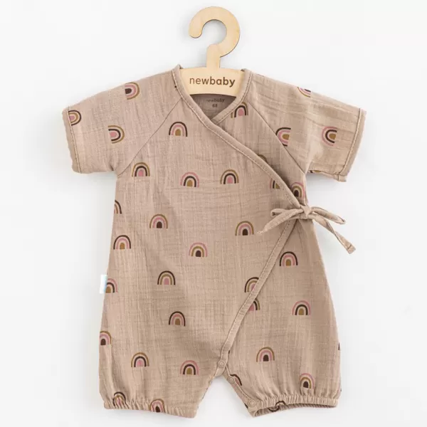 New Baby Kojenecký letní mušelínový overal Rainbow