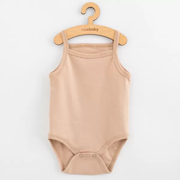 New Baby Kojenecké body bez rukávů Classic II světle béžové holka