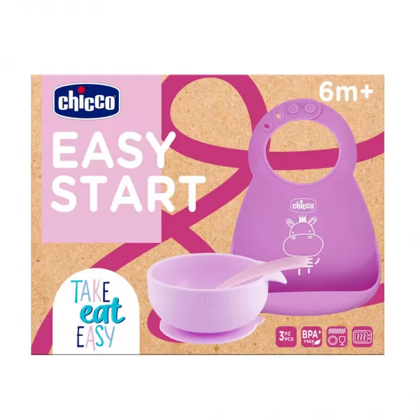 CHICCO Set jídelní silikonový - 6m+