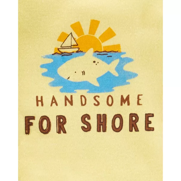 CARTER'S Set 3dílný tepláky, body kr. rukáv, body bez rukávů Brown Shark kluk 9m