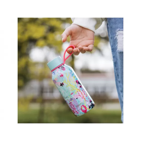 Quokka Nerezová termoláhev Solid Kids s poutkem 330 ml