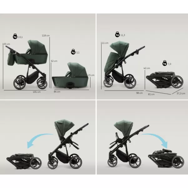 ADAMEX Kočárek kombinovaný Mobi New Lux