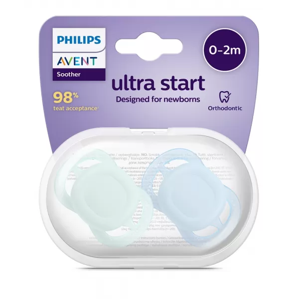Philips AVENT Šidítko Ultrastart neutral 0-2m, 2 ks