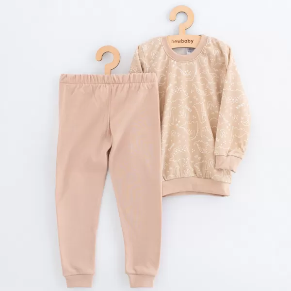 New Baby Dětské bavlněné pyžamko beige dino