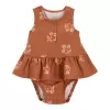 CARTER'S Body bez rukávů s volánem Brown Flowers holka NB