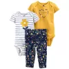 CARTER'S Set 3dílný body kr. rukáv 2ks, kalhoty Multiflora dívka LBB PRE