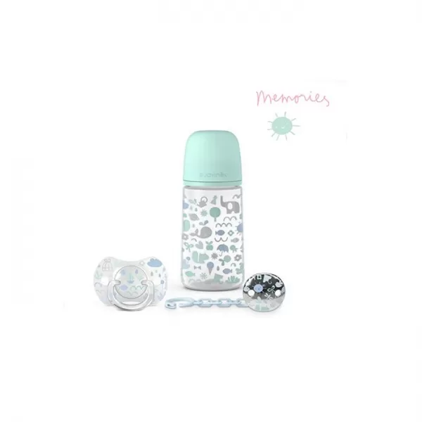 SUAVINEX SADA LÁHEV 270ml + dudlík fyziologický 0/6m + klip MEMORIES