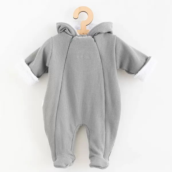 New Baby Kojenecká kombinéza s kapucí Frosty grey