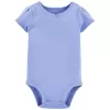CARTER'S Set 2dílný body kr. rukáv, šaty na kšandy Blue Floral dívka 9m