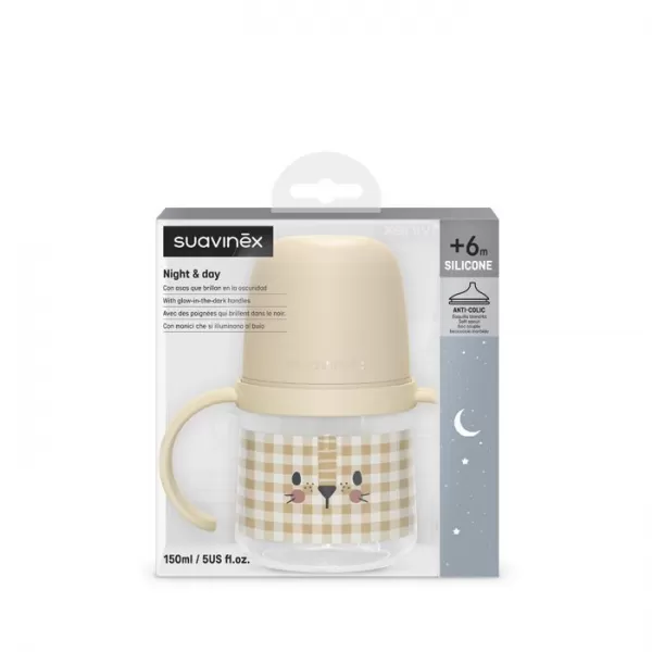 SUAVINEX První láhev s oušky DEN&NOC 150 ml