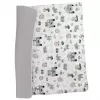 Bomimi HRACÍ deka 120x120, bavlna, oboustranná pojízdná zoo, šedá xx