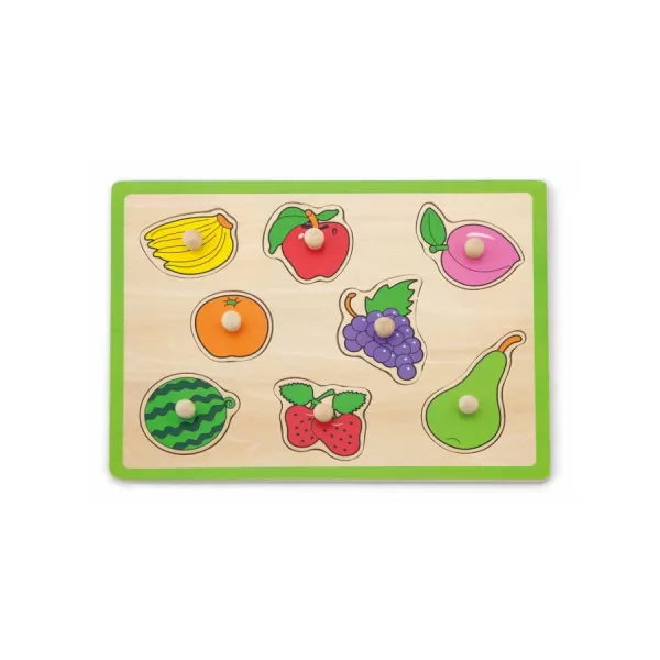 Viga Dětské dřevěné puzzle s úchyty Ovoce