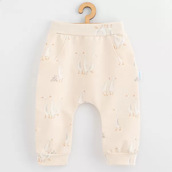 New Baby Kojenecké bavlněné tepláčky Husičky