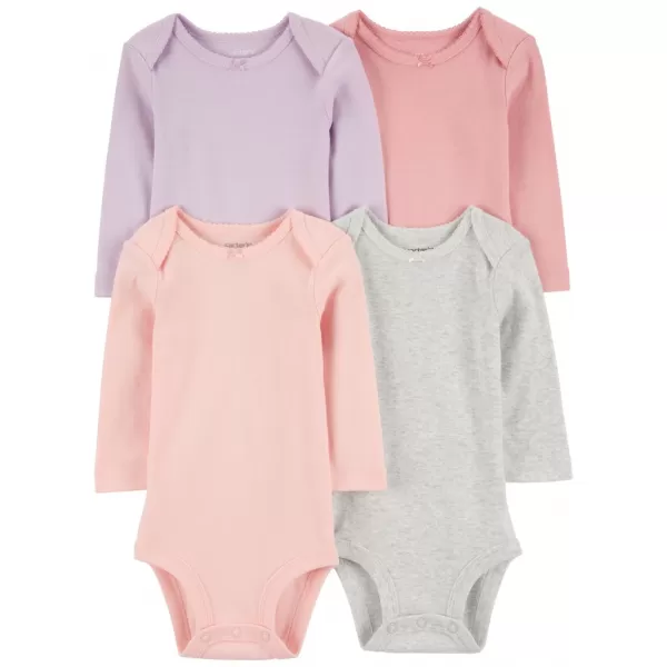 CARTER'S Body dlouhý rukáv Purple/Grey/Pink holka 4ks 3m/vel. 62