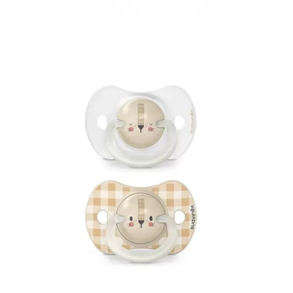 SUAVINEX Šidítko DEN&NOC fyziologické silikon 6-18 m - 2 ks