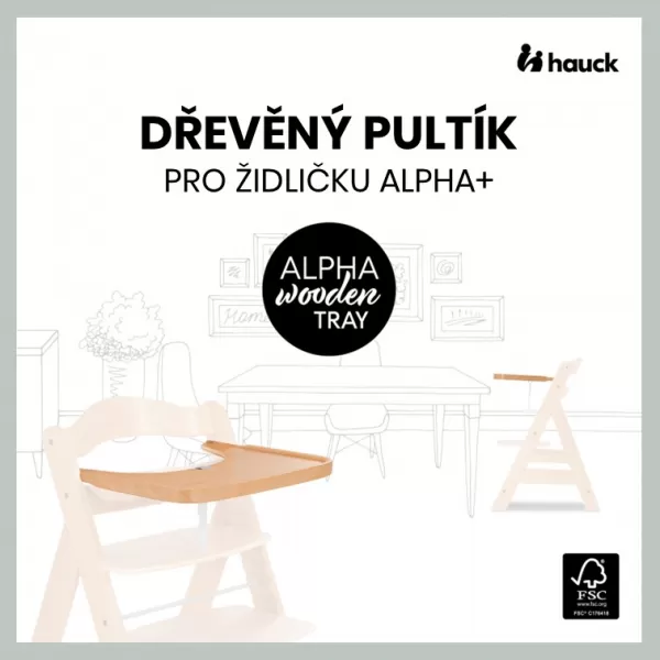 Hauck Pultík dřevěný k židličce Alpha+